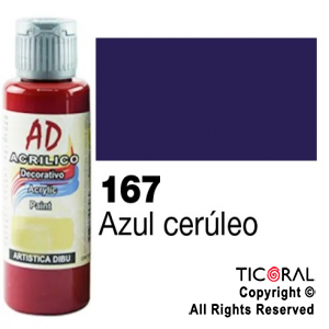 ACRIL.DECOR.AD 167 AZUL CERULEO 60ML X 6 UNIDADES