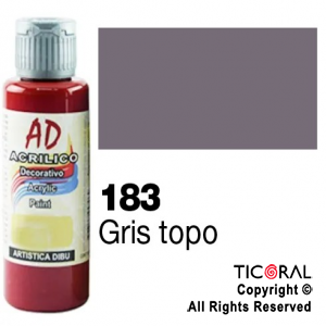 ACRIL.DECOR.AD 183 GRIS TOPO 60ML X 6 UNIDADES