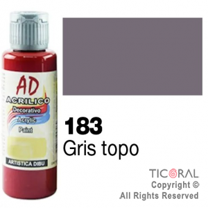 ACRIL.DECOR.AD 183 GRIS TOPO 60ML X 6 UNIDADES