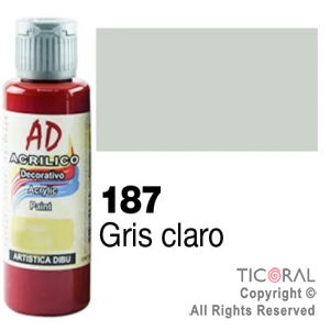 ACRIL.DECOR.AD 187 GRIS CLARO 60ML X 6 UNIDADES