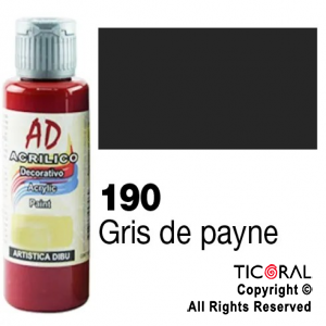 ACRIL.DECOR.AD 190 GRIS DE PAYNE 60ML X 6 UNIDADES