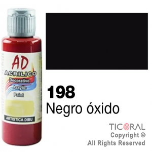 ACRIL.DECOR.AD 198 NEGRO OXIDO 60ML X 6 UNIDADES