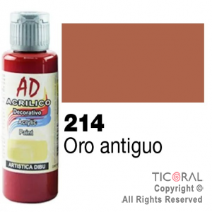 ACRIL.DECOR.AD 214 ORO ANTIGUO 60ML X 6 UNIDADES