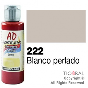 ACRIL.DECOR.AD 222 BLANCO PERLADO 60ML X 6 UNIDADES