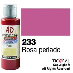 ACRIL.DECOR.AD 233 PERLADO ROSA 60ML X 6 UNIDADES