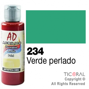 ACRIL.DECOR.AD 234 PERLADO VERDE 60ML X 6 UNIDADES