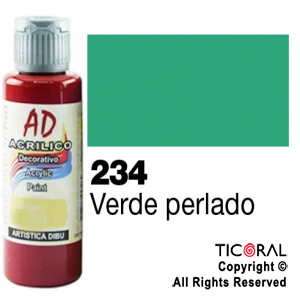 ACRIL.DECOR.AD 234 PERLADO VERDE 60ML X 6 UNIDADES