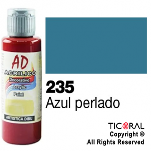 ACRIL.DECOR.AD 235 PERLADO AZUL 60ML X 6 UNIDADES