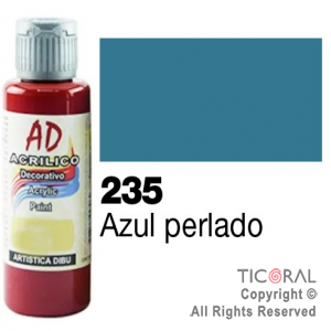 ACRIL.DECOR.AD 235 PERLADO AZUL 60ML X 6 UNIDADES