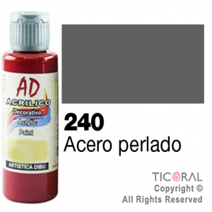 ACRIL.DECOR.AD 240 PERLADO ACERO 60ML X 6 UNIDADES