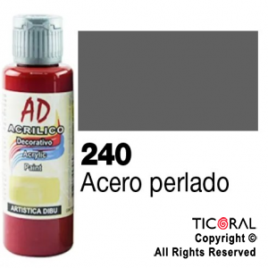 ACRIL.DECOR.AD 240 PERLADO ACERO 60ML X 6 UNIDADES