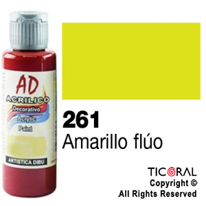 ACRIL.DECOR.AD 261 AMARILLO FLUO 60ML X 6 UNIDADES