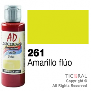 ACRIL.DECOR.AD 261 AMARILLO FLUO 60ML X 6 UNIDADES