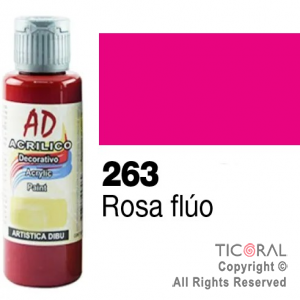 ACRIL.DECOR.AD 263 ROSA FLUO 60ML X 6 UNIDADES