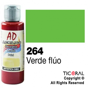 ACRIL.DECOR.AD 264 VERDE FLUO 60ML X 6 UNIDADES