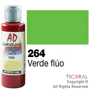 ACRIL.DECOR.AD 264 VERDE FLUO 60ML X 6 UNIDADES