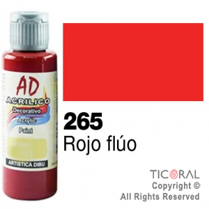 ACRIL.DECOR.AD 265 ROJO FLUO 60ML X 6 UNIDADES