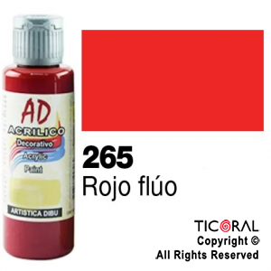 ACRIL.DECOR.AD 265 ROJO FLUO 60ML X 6 UNIDADES