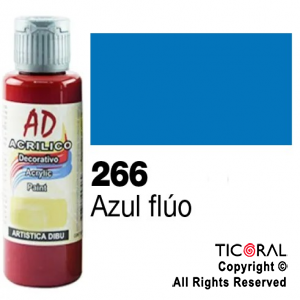 ACRIL.DECOR.AD 266 AZUL FLUO 60ML X 6 UNIDADES