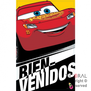 CARS AFICHE BIENVENIDOS CON RECORDATORIO X 2