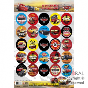 CARS 2019 STICKERS AUTOADHESIVOS  24 UNIDADES