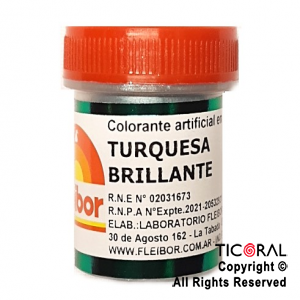 F.COLORANTE TURQUESA BRILLANTE EN POLVO 4 GR x 4