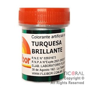 F.COLORANTE TURQUESA BRILLANTE EN POLVO 4 GR x 4