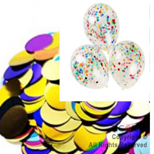 CONFETI CIRCULO MULTICOLOR 25 GR (1.5 CM DIAMETRO) X 5 BOLSITAS