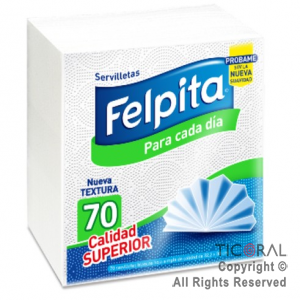 SERVILLETA FELPITA 32X30 BLANCA x 70 unidades