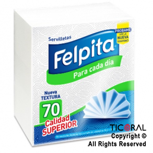 SERVILLETA FELPITA 32X30 BLANCA x 70 unidades