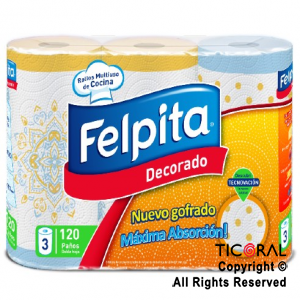 ROLLO COCINA FELPITA DECORADO 10 paq. X 3 rollos (40 PAOS C/rollo)