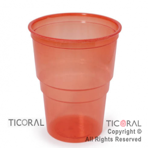 VASO 240CC COLOR CRISTAL ROJO x 50