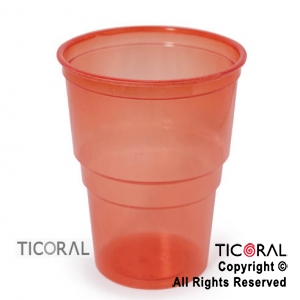 VASO 240CC COLOR CRISTAL ROJO x 50