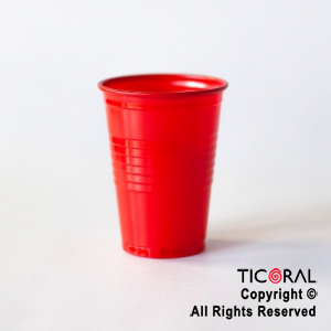 VASO 180CC LISO ROJO x 100 UNIDADES BELLA CUP