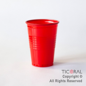 VASO 180CC LISO ROJO x 100 UNIDADES BELLA CUP