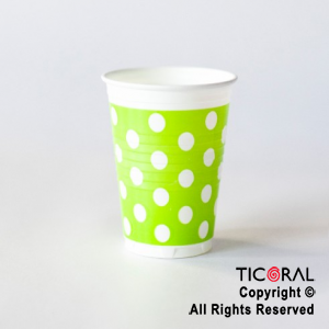 VASO 180CC LUNARES VERDE MANZANA x100 UNIDADES BELLA CUP