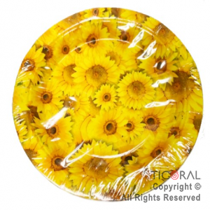 PLATO IMPRESO GIRASOLES 23CM POLIPAPEL HS448 x 8