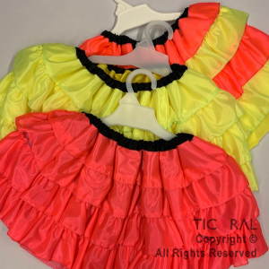 DISF POLLERA VOLADO FLUO x 1