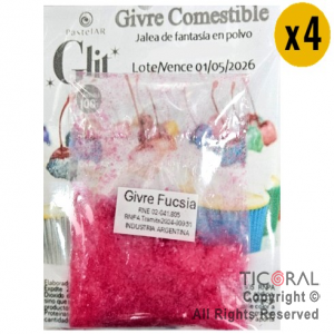 GIVRE COMESTIBLE GLIT FUCSIA X 4 UNIDADES X 1