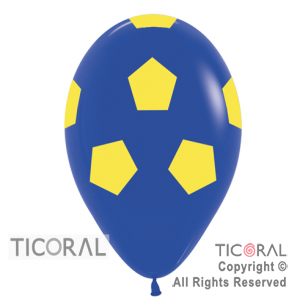 GLOBO S R12 INF FASHION PELOTA FUTBOL AZUL Y AMARILLO x 50