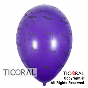 GLOBO S R12 INF FASHION MURCIELAGOS VIOLETA x 10