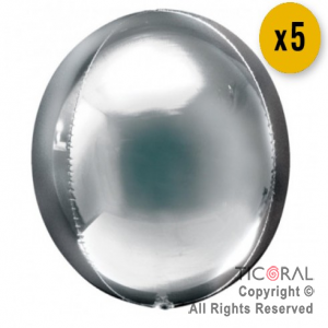 GLOBO MYLAR ORBZ ESFERA 4D PLATEADO OVN 20