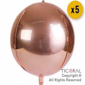 GLOBO MYLAR ORBZ ESFERA 4D ROSA GOLD OVN 20