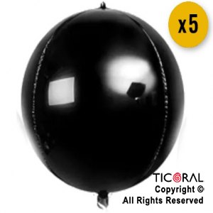 GLOBO MYLAR ESFERA 4D NEGRO OVN 20