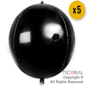 GLOBO MYLAR ORBZ ESFERA 4D NEGRO OVN 20