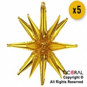 GLOBO MYLAR ESTRELLA EXPLOSIVA DORADO OVN 22