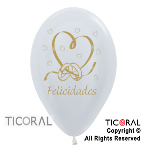 GLOBO S R12 SATIN BODA PERLA TINTA DORADA 2C x 50