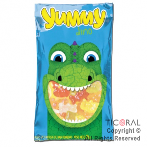 GOLO GOMAS YUMMY DINOSAURIOS CON STICKERS 12 SOBRES X 30GRS X 1