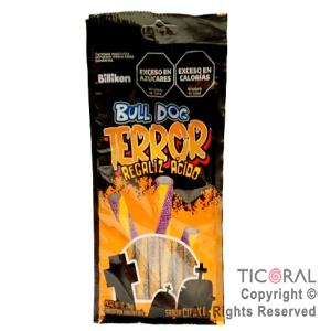 GOLO REGALIZ ACIDO BULLDOG TERROR CITRICO X 75 GR X 24 UNIDADES