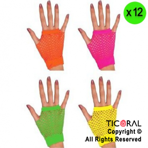 GUANTES RED NEON FLUO CORTO COLOR x 12